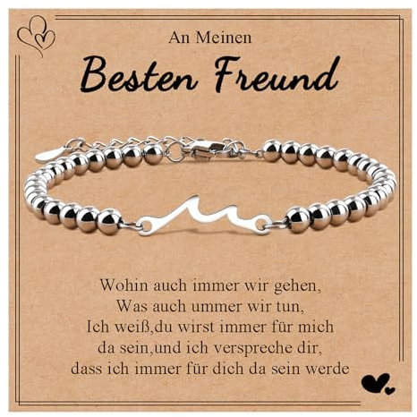 SUNSH Bester Freund Armband,Freund Geschenk,Welle Armband,Freundschaftsarmband Für Große Entfernungen,Freundschaft Schwestern Geschenke,Für Beste Freundin, Bff, Schwester, Frau Geschenke