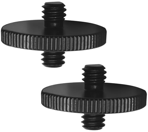 LUORNG 2 viti a testa per treppiede a sgancio rapido a vite a mano per fotocamera da 1/4 maschio a 1/4 maschio diametro 25,4 mm/1 in lega di alluminio standard convertitore filettatura di montaggio