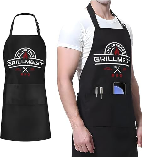 FZSECRIU 1 Stück grillschürze für männer，schürze herren，grill geschenke für männer，schürze personalisiert，grillzubehör männer geschenk