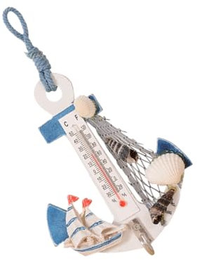 Veemoon Termometro Da Parete Decorativo Per Interni Ed Esterni - Design Marittimo in Stile Mediterraneo - Ideale Per Soggiorno Camera Da Letto e Bagno Accessorio Elegante Per La Casa