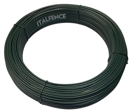 Italfence - Alambre de hierro galvanizado y plastificado verde, 100m (Todos los diámetros) [Ø3,20mm]
