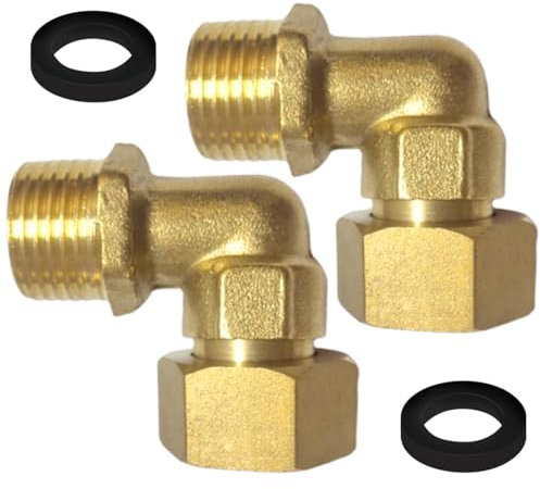 2PCS Brass 1/2inch Water Pipe Elbow 90 Degree Joint with Erosion Resistance Pipe Fitting for Household Plumbing Resistant Brass Water Installation Fitting