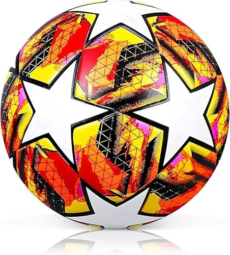 Forhome Fútbol de Entrenamiento Balón,Pelota de Ocio para balones de fútbol,Pelota Futbol,Balón de Fútbol Tamaño 5,Balón de fútbol Impermeable para Entrenamiento Deportivo (Rojo)