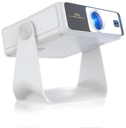 Bärbar smart-TV Mini med 7-tums pekskärm, inbyggda appar, utomhus-TV med WiFi6 och Bluetooth, USB, HDMI-ingång, som projektor med dubbla skärmar synk lämplig för hem, camping, husvagn, kök