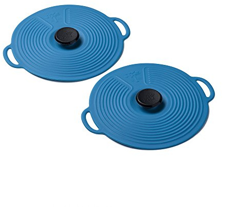 Zeal Silicone Keep Fresh Storage Airtight Seal Mini Lid Reusable Eco-Friendly Classic Design Set of 2 Aqua (10cm/4)