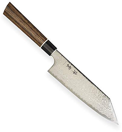 Kanetsugu Zuiun KIRITSUK/SANTOKKUE kniv – kökskniv, kockkniv, köttkniv, universalkniv och japansk SG2 pulverstål & 62 lager damaskstål och 7-kantig paket trähandtag, blad 180 mm