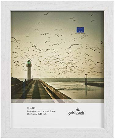 goldbuch Tallinn - Marco de fotos vintage de madera, marco de fotos para imagen en formato de 20 x 25 cm, marco de retrato con soporte y soporte de pared, marco individual de MDF, marco decorativo