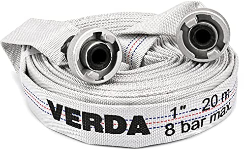 Schlauch 20m – 1 Zoll Flachschlauch mit Storz D Kupplung – 8 Bar Druck – Feuerwehrschlauch, Bauschlauch, flexibel, robust, Wasserleitung, Garten, Industrie, Landwirtschaft
