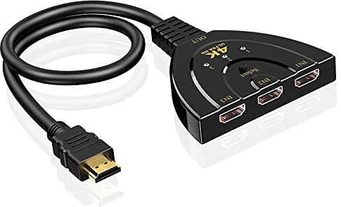 Eono Switch HDMI 4K, 3 Ingresso 1 Uscite Sdoppiatore HDMI Splitter Hub Supporta 4K 1080P HDCP 3D Compatibile con TV Fire Stick Roku Laptop PS4 DVD