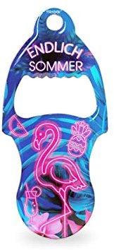 TRIGGI® ÖFFNER Einkaufswagenlöser, Einkaufschip abziehbar Flamingo mit Flaschenöffner, Einkaufswagenauslöser, Schlüsselanhänger, Chip Einkaufswagen