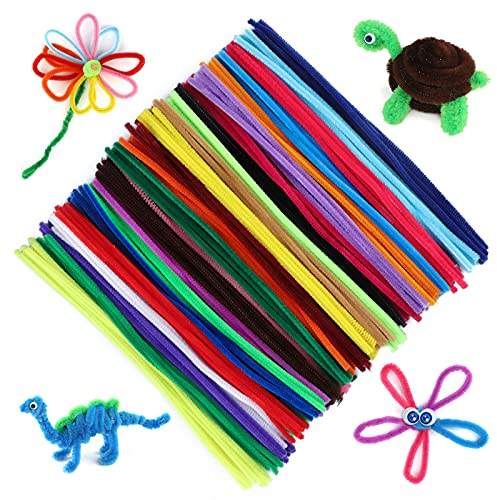 jijAcraft 6MM Bunt Pfeifenreiniger, 30CM Pfeifenputzer zum Basteln, 200 Stück Biegebruchs Chenilledraht für DIY Basteln, Dekorieren