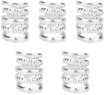 5PCS Cuentas Para El Cabello De Primavera, Rastas De Barba Estilo Retro De Metal, Anillos Para Barba, Joyas Para El Cabello De Primavera, Accesorios Para El Cabello En Espiral, Para Cosplay De Fies(B)