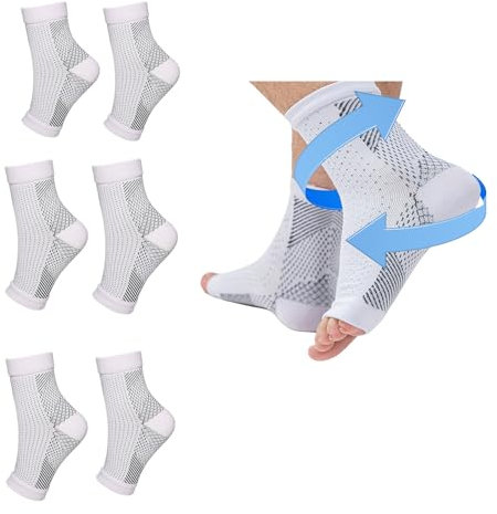 Lot de 4 paires de chaussettes pour fasciite plantaire pour manchettes de compression du pied, bandage de soutien, neuropathie, soulagement de l'épine calcanéenne, chaussettes de nuit pour douleurs,
