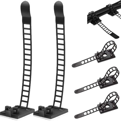AHEJIOO 50 Stück Kabelhalter, Kabelschellen, Verstellbare Kabelklemme, Schwarz, Nylon, Adjustable