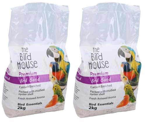 AB Tools 2PK 2kg Premium Parrot Bird Sand Calcium & Minerals Aid Digestion Cage Litter