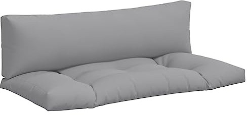 vidaXL Cojines para sofá de palets 2 Unidades Tela Gris