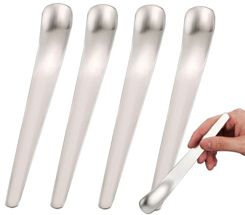 Lot de 5 cuillères à latte macchiato - Manche long de 19,5 cm - Cuillère à glace en acier inoxydable - Idéal pour le café glacé, le thé glacé, le milkshake, les boissons fraîches