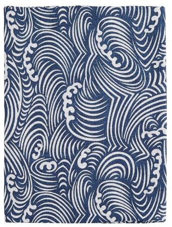 SUPERFINDINGS Book Cover Sleeve A5 Paperback Book Protector with Japanese Wave Midnight Blue Book Sleeve Washable Book Cover Fabric Novel Book Sleeve for Book Lovers 14.9x21.8cm