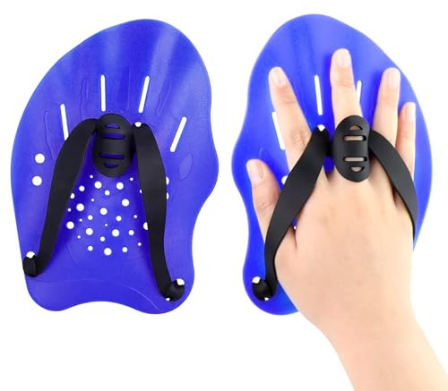 Plaquettes de Natation Professionnelles pour Adultes/Adolescents/Enfants - Paire d'Entraînement Vortex Bleu - Améliore Technique Vitesse et Résistance Compétition Piscine, Maîtres & École de Natation