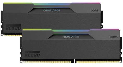 KLEVV CRAS V DDR5 RGB 32GB (2X 16GB) 6000MH/z CL28 Mémoire RAM Gaming Kit XMP 3.0 Hautes Performances Overclocking 28-36-36-76 – Jouez Plus Vite avec CL28 Ultra-Bas