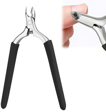 Pince Cuticules Ongle Professionnelle Acier Inoxydable, Coupe Cuticule avec Lame Tranchante et Poignée en Silicone Antidérapante, Outil de Précision pour Soin des Ongles, Manucure et Pédicure