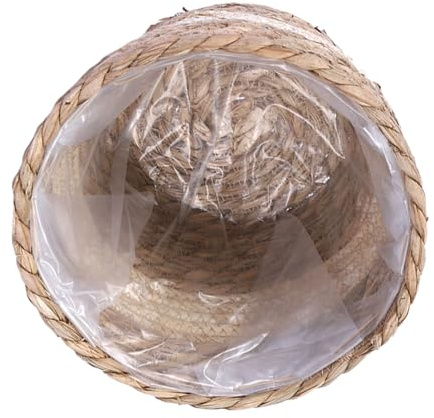 NUOBESTY Panier Cattail Naturel Tissé pour Plantes et Fleurs Cache-Pot Simple sans Poignée Décoration Intérieure Bohème et Campagne Corbeille Polyvalente pour Salon et Bureau