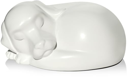 Urne pour Chien, Urne Funéraire et Souvenir pour Animal de Compagnie | Boîte en Forme de Chien Endormi pour Garder les Cendres, Mesurant 20 x 17 x 8 cm, sa capacité est d'environ 1 L, En résine
