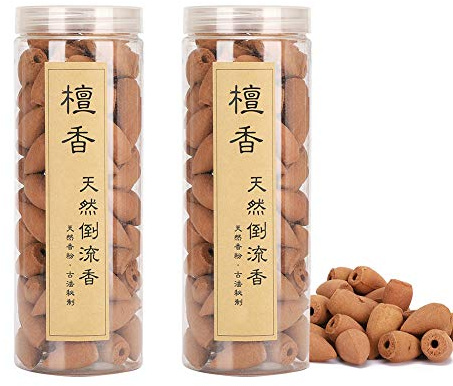 Coni di incenso di riflusso della cascata di 2 latte 200pcs coni di profumo del sandalo naturale per meditazione dell'interno di rilassamento di purificazione di yoga Buddhist Supplies