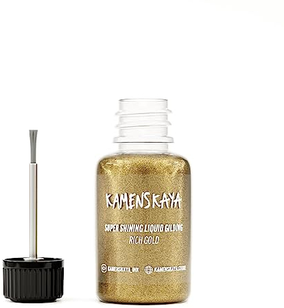 KAMENSKAYA Liquid Gold Leaf Paint: Alcohol Based Fast Drying Rich Gold Liquid Gilding, 0.68 fl oz (20 ml)