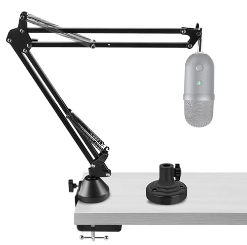 GEEKRIA for Creators Microphone Arm Compatible with Razer Seiren V3 Mini, X, V2 Pro, V2 X, Elite, Mic Boom Arm with Table Flange Mount Adapter, Adjustable Suspension Stand, Desk Mount Holder
