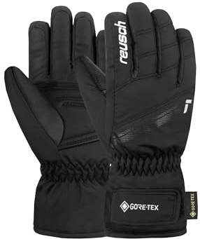 Reusch Schellenberg 6391328 Tommy Gore-Tex Gants pour Enfant Chauds, imperméables et Respirants, Noir/Blanc, avec Manchon Rouleau