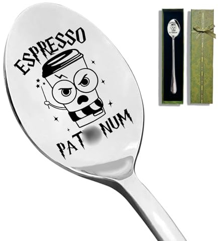 Funny Stainless Steel Spoon for Coffee Lovers Bookworms Birthday, Valentine's Day, Christmas Thanksgiving Graduation Housewarming Gifts, Unique Idea Gift