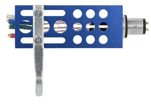 THAKKER HS-18 - CNC gefrästes Aluminium Headshell - blau | SME Anschluss | inkl. Headshell-Kabel, Schrauben in 4 unterschiedlichen Längen, Muttern und Unterlegscheiben