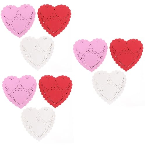 Garneck 900 Feuilles Bloc De Papier Mini Napperons De La Saint-Valentin Set De Table En Papier Mini Napperons Coeur Napperons De La Saint-Valentin Dessous De Verre Décoratif Napperons En