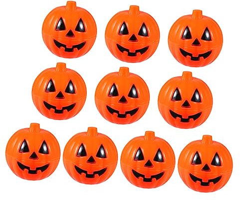 FELTECHELECTR 10pcs Halloween Pumpkin Candy Jars Portable Containers for Parties Trick Treat and Festive Celebrations Decorative Candy Holders for Boys and Girls