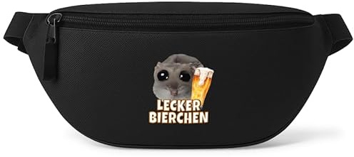 Lecker Bierchen - Bauchtasche - Bauchtasche | Malle | Party | Urlaub | lustige Sprüche | Festival | Umhängetasche | Schwarz