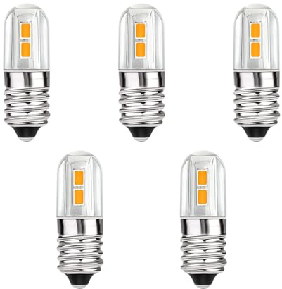 MZYOYO E10 LED 6 V glödlampa, AC DC 6 V 0,3 W, 3 000 K varmvit, ersättningslampor för små stjärnlampor, julstjärna, 5 st