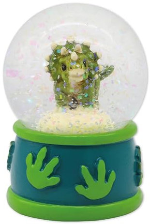 Tapirella Lutz Mauder Hand Painted Dinosaur Snow Globe with Gift Wrap, Gift Idea