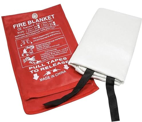 Everest's Toys Coperta antincendio grande 180 × 200 cm – Coperta termica di emergenza – Coperta ignifuga in fibra di vetro – Copertura antincendio – Strumento di primo soccorso per la casa
