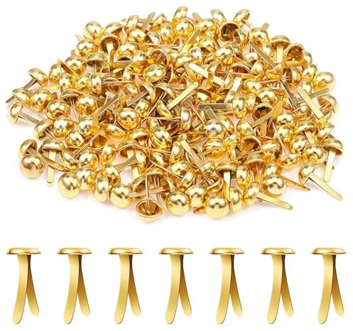 VBSJAH 100 Piezas Mini Brads, Encuadernadores Encuadernacion, Clavos para Scrapbooking Redondos para Manualidades Álbumes de Recortes, Papel Decoración Herramienta de Scrapbooking DIY