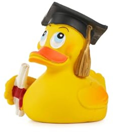 Pato Estudiante | Pato de Goma Coleccionable Artesano | Lanco Barcelona 1952 | Caucho 100% Natural | Hecho y Pintado a Mano