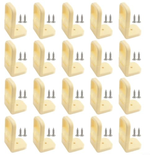 CWOQOCW 20 serrature angolari di sicurezza per bambini, per armadi, cassetti e frigoriferi, utilizzando colla senza chiodi o viti per fissare mobili contro i più piccoli (beige)