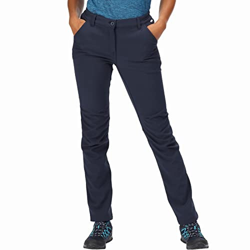 Regatta Women Fenton Water Repellent And Wind Resistant Softshell Short Leg Trousers - Navy, Size 16
