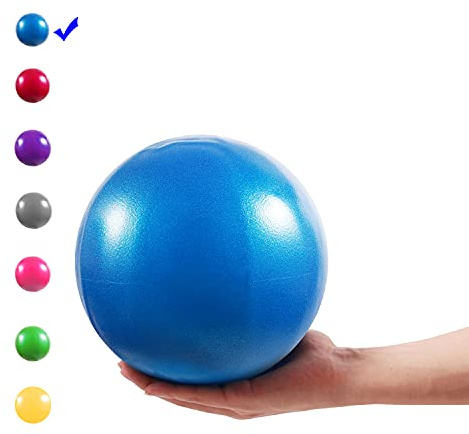Vaupan Mini Balle d'exercice 22,9 cm Petit Ballon de Gym avec Paille Gonflable pour Yoga, Pilates, stabilité, Barre, thérapie Physique, étirement et entraînement de Base, améliore l'équilibre (Bleu)