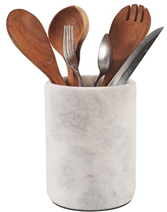 Radicaln Utensilienhalter, Löffelablage, für Arbeitsplatte, handgefertigtes Küchenutensilien-Set aus Marmor, Organizer, 11,4 x 11,4 x 16,5 cm, Behälter für Essstäbchen, Heimdekoration