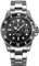 Alienwork Automatikuhr Armbanduhr Herren Damen Silber Edelstahl Metallarmband Kalender Datum Schwarz