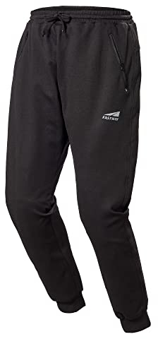 FAST WAY Motorrad-Jogginghose Herren, EN Zertifiziert, Knieprotektoren Entnehmbar, Sicherheitsnähte an Sturzpositionen, Elastische Motorradhose, Schwarz, Größe 56