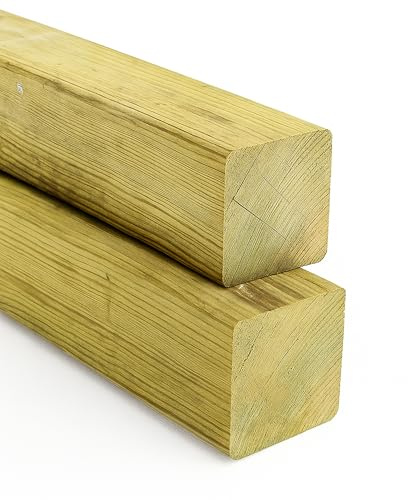 Gartenwelt Riegelsberger, palo in legno di pino impregnato, quadrato, 70 x 70 mm, altezza 170 cm, lisci su 4 lati, per edilizia e recinzioni in legno