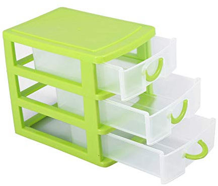 Contenedor apilable de plástico con cajón extraíble para dormitorio, armario, estantes para organizar ropa, zapatos, accesorios (3 capas de verde)