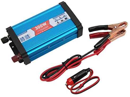Convertitore a Onda Sinusoidale Pura Inverter di Protezione da Sovraccarico Blu a Basso Rumore con Doppie Porte USB Portatile per Autobus da Cabina per Barche Domestiche (12V a 220V)